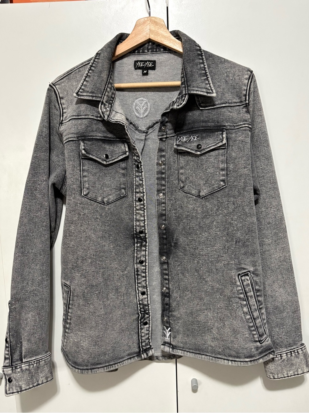 Yee Yee Women's Washed Black Jean Jacket